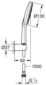 GROHE 26581000 - Set doccia RAINSHOWER SMARTACTIVE 130 1500 mm cromo