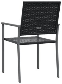 Sedie da Giardino 4 pz Nere 54x62,5x89 cm in Polyrattan