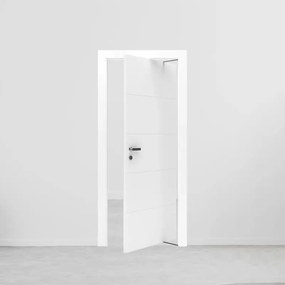 Porta interna rototraslante Dione in legno laccato colore bianco, L 70 x H 210 cm, apertura reversibile