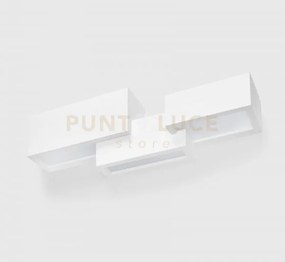 Paro applique 3 rettangoli e 5 luci in gesso bianco attacco g9 61x18cm