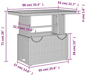 Set da Pranzo da Giardino 2 pz con Cuscini Nero in Polyrattan