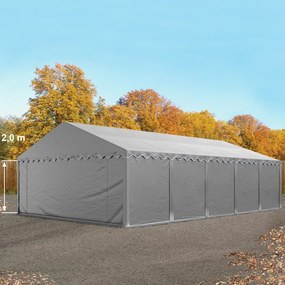 TOOLPORT Tenda capannone 5x10m, Telo in PVC, grigio - (2333)