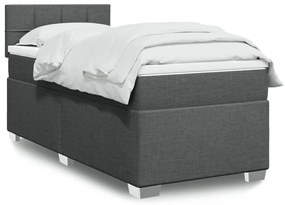 Giroletto A Molle Con Materasso Grigio Scuro 90x200 Cm Tessuto /