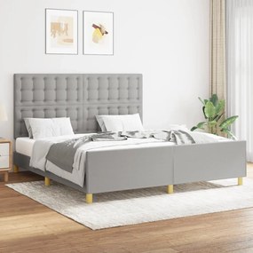 Giroletto Senza Materasso Grigio Chiaro 160x200 Cm Tessuto /
