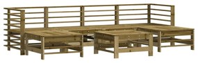 Set salotto da giardino 7 pz in legno impregnato di pino