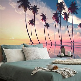 Carta da parati – Tramonto sopra palme tropicali