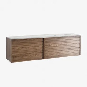 Set Mobili Da Bagno In Legno Solea Con Lavabo Integrato Legno Naturale & Senza Specchio & Senza Rubinetto - Sklum