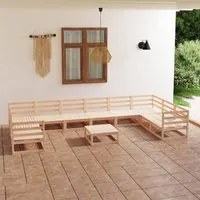 Set Divani da Giardino 11 pz in Legno Massello di Pino 3076274