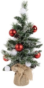 Albero di Natale bianco con rosso 60 cm con LED e timer - Jack