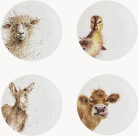 Set di 4 piatti da torta Fine Bone China