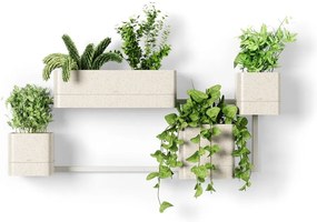 Set di vasi per fiori in plastica per erbe aromatiche/da appendere/parete 4 pz Cubiko – Umbra