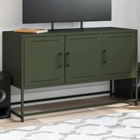 Mobile Tv Verde Oliva 100,5x39x60,5 Cm İn Acciaio /