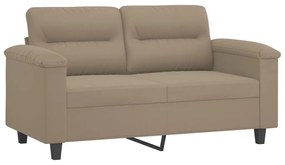 Set divani 2 pz con cuscini tortora in tessuto microfibra