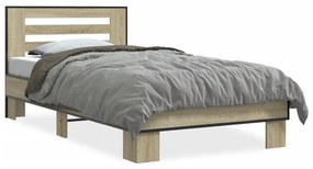 Giroletto Rovere Sonoma 90x190cm İn Legno Multistrato E Metallo /