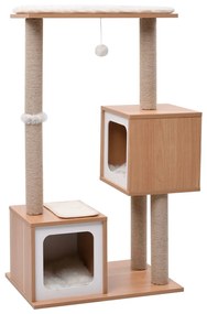 Albero per gatti con tappeto tiragraffi in sisal 104 cm