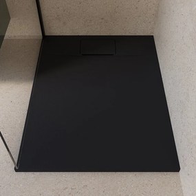 Piatto doccia NEO V2 SENSEA in composito minerale di resina gelificata nero L 70 x L 100 x H 2.7 cm