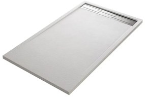 Piatto doccia SENSEA in resina Neo Metal Grid bianco L 70 x L 140 x H 3.5 cm opaco effetto pietra