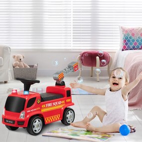 Costway Monopattino a piedi con macchina a bolle fari allarme musica, Auto giocattolo per bambini tra 18 e 36 mesi Rosso