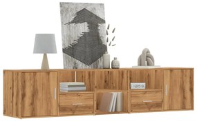 Mobile Angolare Rovere Artigianale 200x40x45 Cm İn Truciolato /