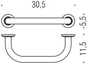 colombo b9720 maniglia di sicurezza 30 cm universale di sostegno per anziani per vasca cromo