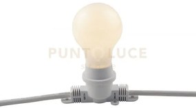 Stringa elettrificata picnic bianca 10 luci attacco e27 ip54 con sp...