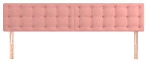 Testiera 2 pz rosa 90x5x78/88 cm in velluto