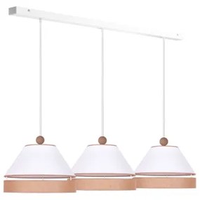 Duolla - Lampadario a sospensione con filo AVIGNON 3xE27/15W/230V bianco/marrone