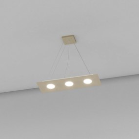 Lampadario Moderno Rettangolare Area Metallo Sabbia 3 Luci Gx53