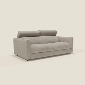 Nivon Divano letto moderno materasso H16 cm con poggiatesta in tessuto impermeabile T25 beige