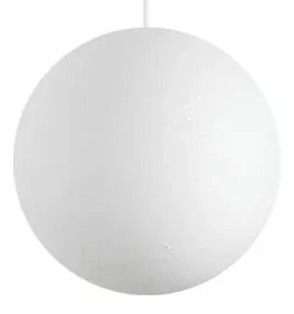 Sospensione Moderna Carta Metallo Bianco 1 Luce E27 D30Cm