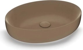 Lavabo da appoggio Metamorfosi OLYMPIA CERAMICA ovale in ceramica L 55 x H 14 x P 40 cm marrone piletta non inclusa