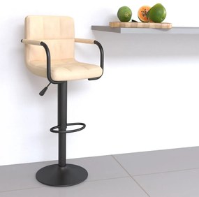 Sgabello Da Bar Crema İn Velluto /
