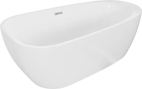 Mexen Giada vasca da bagno freestanding 170 x 90 cm, bianco lucido, troppopieno cromo - 52741709000-01