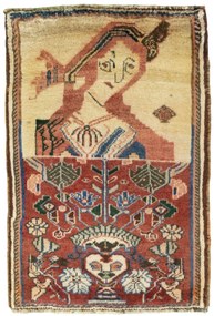 Shiraz Tappeto persiano 70 x 50 Rosso (Iran) Annodato A Mano