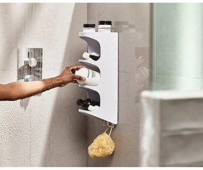 Mensola in plastica bianca autoportante per il bagno Capsule - Joseph Joseph