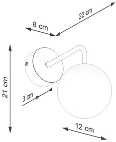 Lampada da parete bianca e nera Beam – Sollux