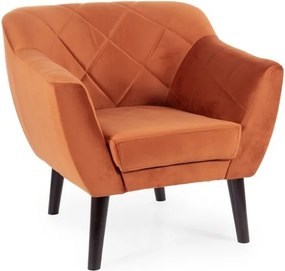 Poltrona Karo 1 Velvet in velluto color cannella con gambe color wengé – 78x75x76 cm
