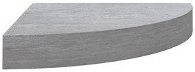 Mensola angolare grigio cemento 35x35x3,8 cm in mdf