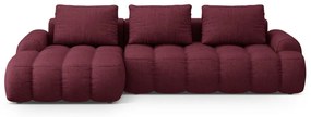 Divano angolare burgundy allungabile/con contenitore (con penisola a sinistra/con chaise lounge) Linz – Cosmopolitan Design