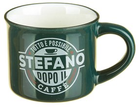 Tazzina caffè con nome Stefano in gres porcellanato