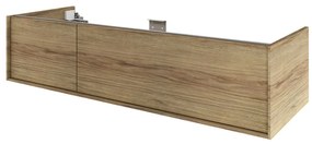 Mobile da bagno sospeso sotto lavabo L 135 x H 32 x P 48 cm rovere satinato, 2 cassetti SENSEA Neo Frame