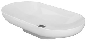 Lavabo d'appoggio 70cm ovale in ceramica bianca Rak Des