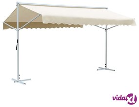 vidaXL Tenda Parasole con Piedistallo 500x300 cm Crema
