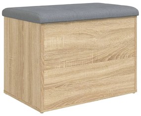 Panca portaoggetti rovere sonoma 62x42x45 cm legno multistrato