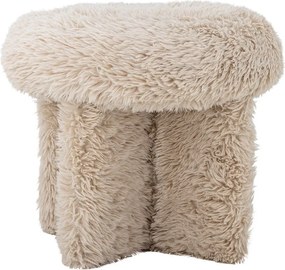 Poggiapiedi beige con rivestimento in pelliccia sintetica Frikka – Bloomingville