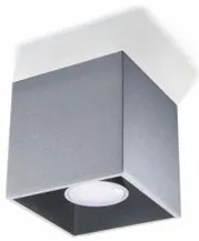 Plafoniera da Soffitto in Alluminio QUAD 1 GU10 Grigia da Interno