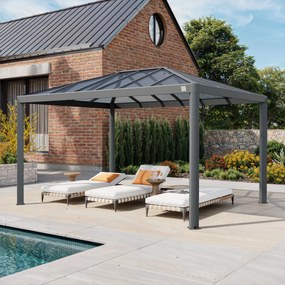 PRIMEYARD Gazebo da giardino 3x4m, Hardtop, senza teli laterali - (300660)