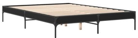 Giroletto nero 160x200 cm in legno multistrato e metallo