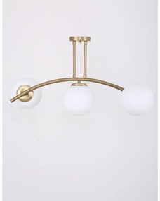 Lampada da soffitto con paralume in vetro bianco-dorato ø 15 cm Yay - Squid Lighting
