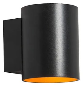 Set di 2 lampade da parete nere con oro rotondo - Sola